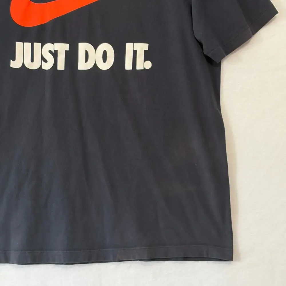 Nike Tee Shirt Mens Medium Black Just Do It Swoosh Big Logo Short Sleeve T-Shirt